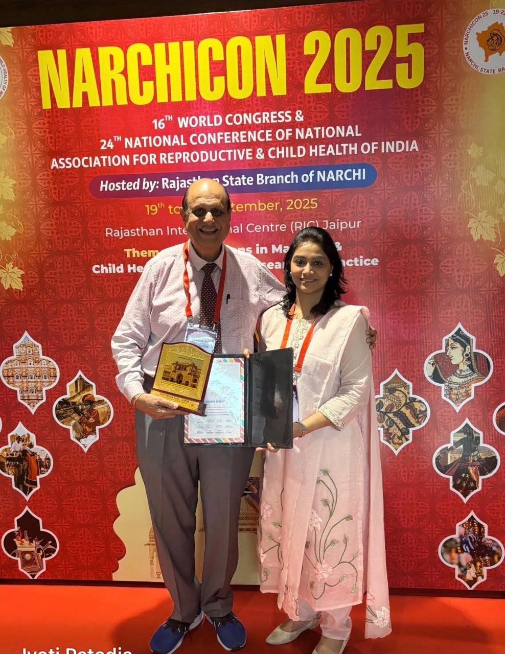 Dr. Jyoti Patodia receiving clinical recognition